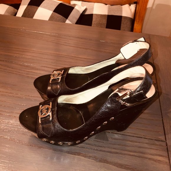 Michael Kors Black Wedge Sandal - Picture 3 of 6